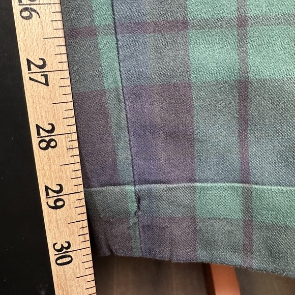 Vintage Polo Ralph Lauren Pants Mens 32x30 Green Plaid Adjustable Waist Made USA - Picture 7 of 14